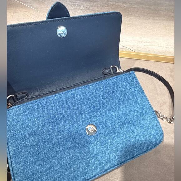 Jimmy Choo Cheri Shoulder Bag in Blue Denim - Picture 6 of 8